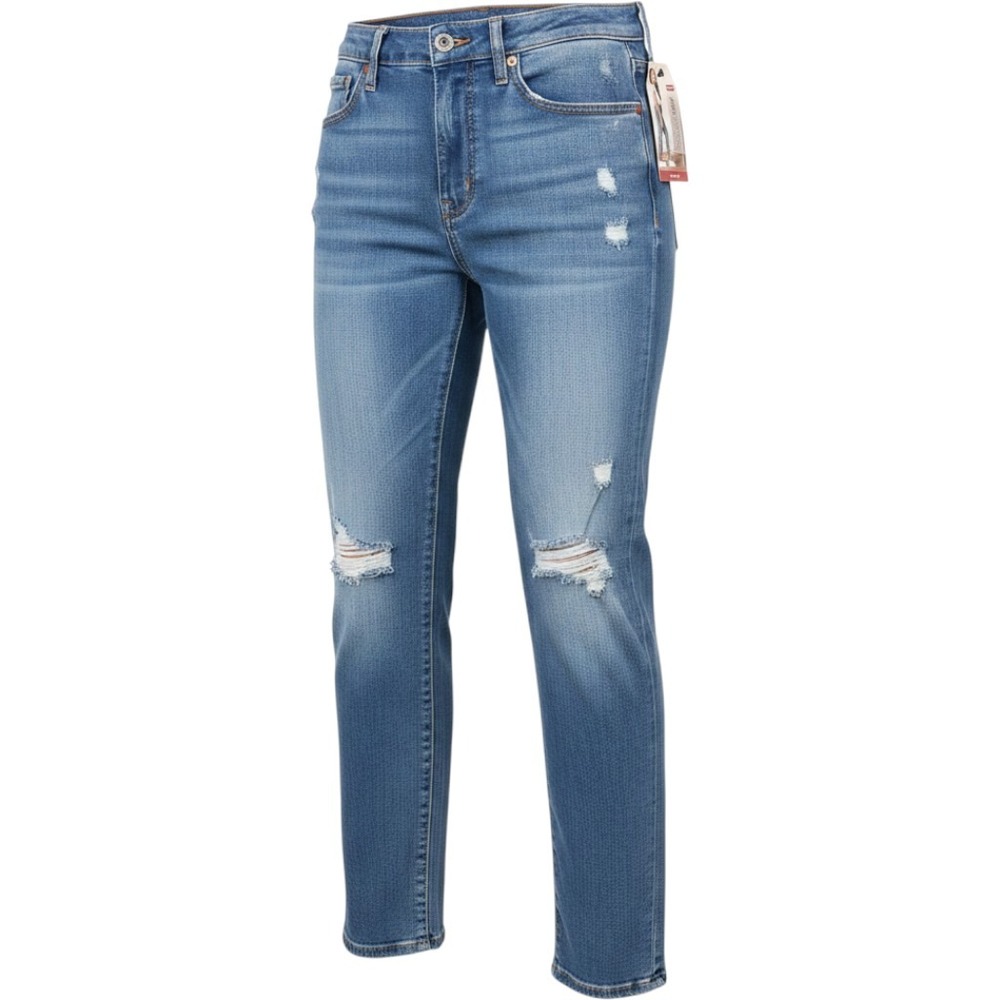 Levis Girls High Rise Ankle Straight Distressed Jeans Blue Size 16 Reg NWT